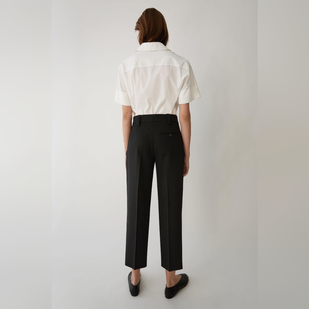 Acne TREA STRUCTURED WOOL STRAIGHT LEG TROUSERS in Black (nwot) Size Fr 34 - Picture 6 of 9